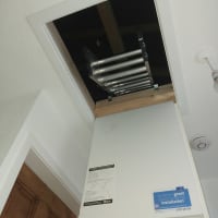 Enlarged loft hatch with easy stow ladder installed. Happy customer!