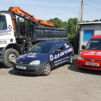 6 Wheeler, Chris's and Sam's Vans all Parked Together