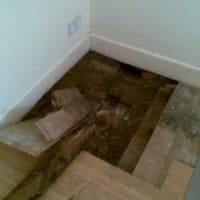 Floor replacement due to wet rot.