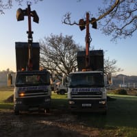 Tipping off Top Soil in the 8 Wheeler and 6 Wheeler Together