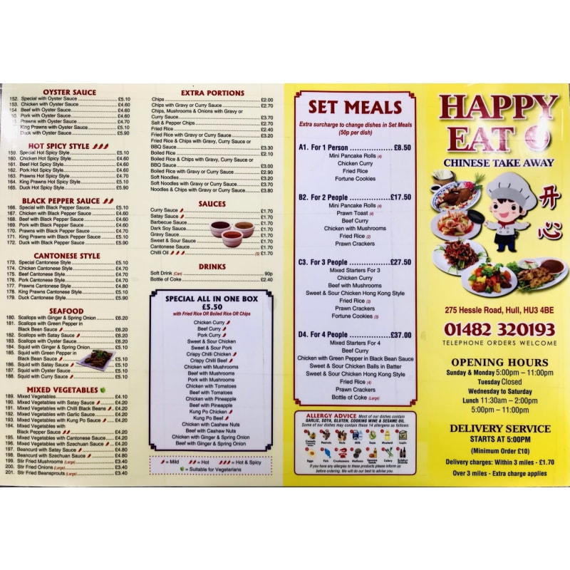 Happy Eat Chinese Takeaway Hull Takeaway Food Yell