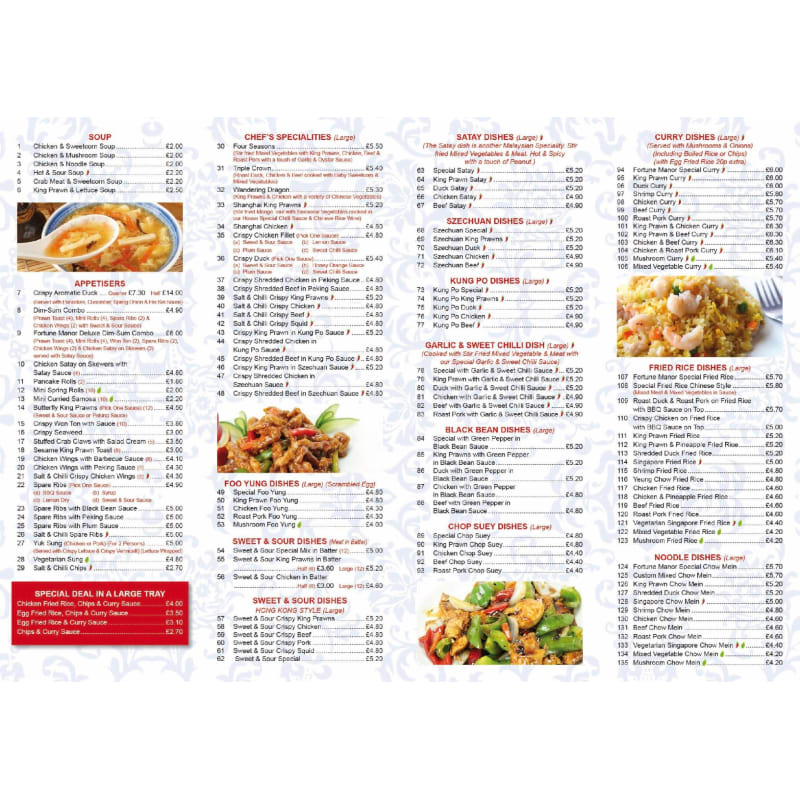 Fortune Manor Chinese Takeaway Coventry Takeaway Food Yell