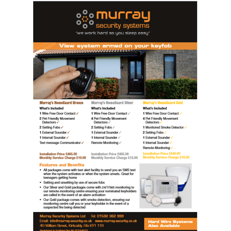 Murray Security Systems Ltd Kirkcaldy Burglar Alarms Security Systems Yell