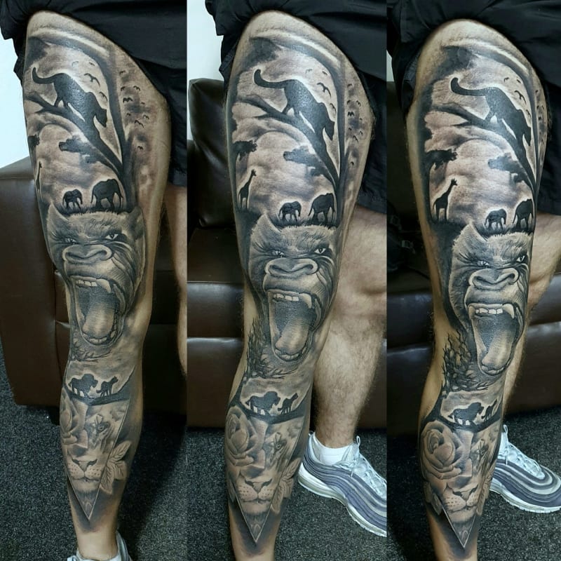 Basset  Hair Tattoo on Twitter Lets have a safari sleeve to start the  day For appointments The Basset and Hair Tattoo Co 602 Chigwell Road  Woodford Bridge Essex IG88AA 02085041744 tattoos 