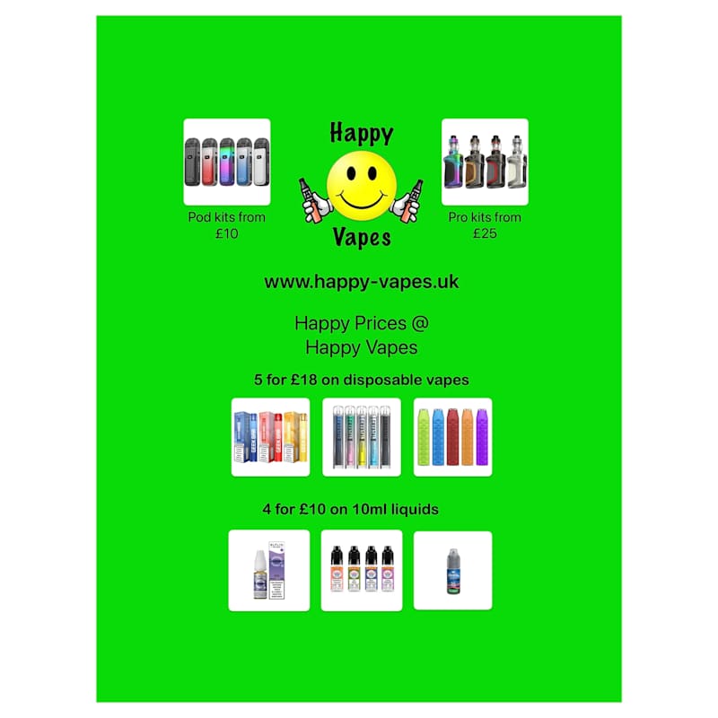 Happy Vapes Trading Ltd, Chippenham | Catalogue & Mail Order Shopping - Yell