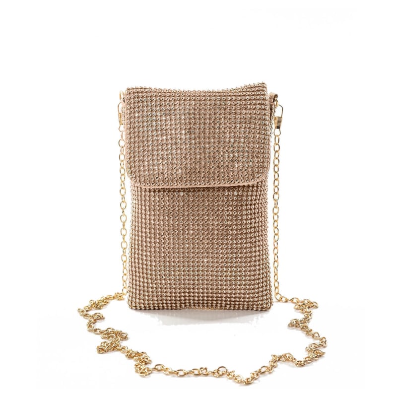 Papaya Fashion Soft Diamante Bucket Bag in Gold