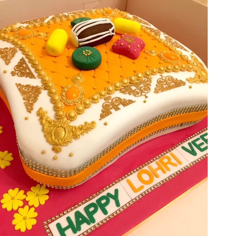 Fire Cake- First Lohri Cake – Buttercream cake – Pao's cakes