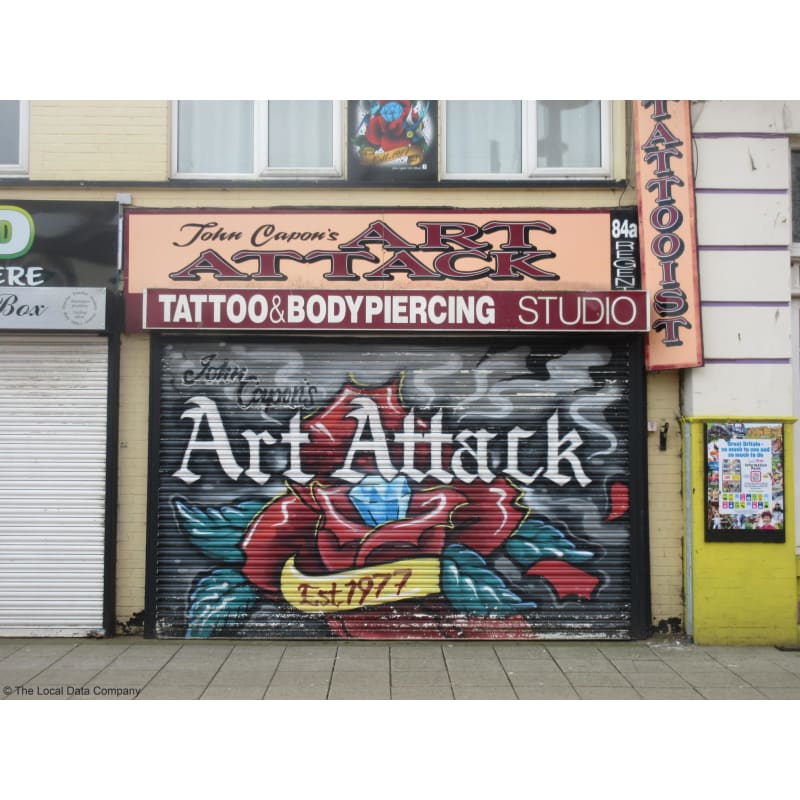 Tattoo studio wall art | Tattoo studio, Hand painted wall art, Art