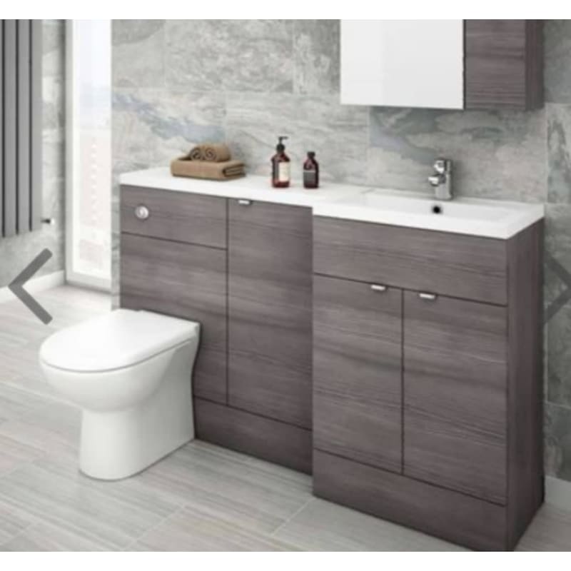 Aable Home Improvements Irvine, Brooklyn Grey Avola Modern Sink Vanity Unit Toilet Package