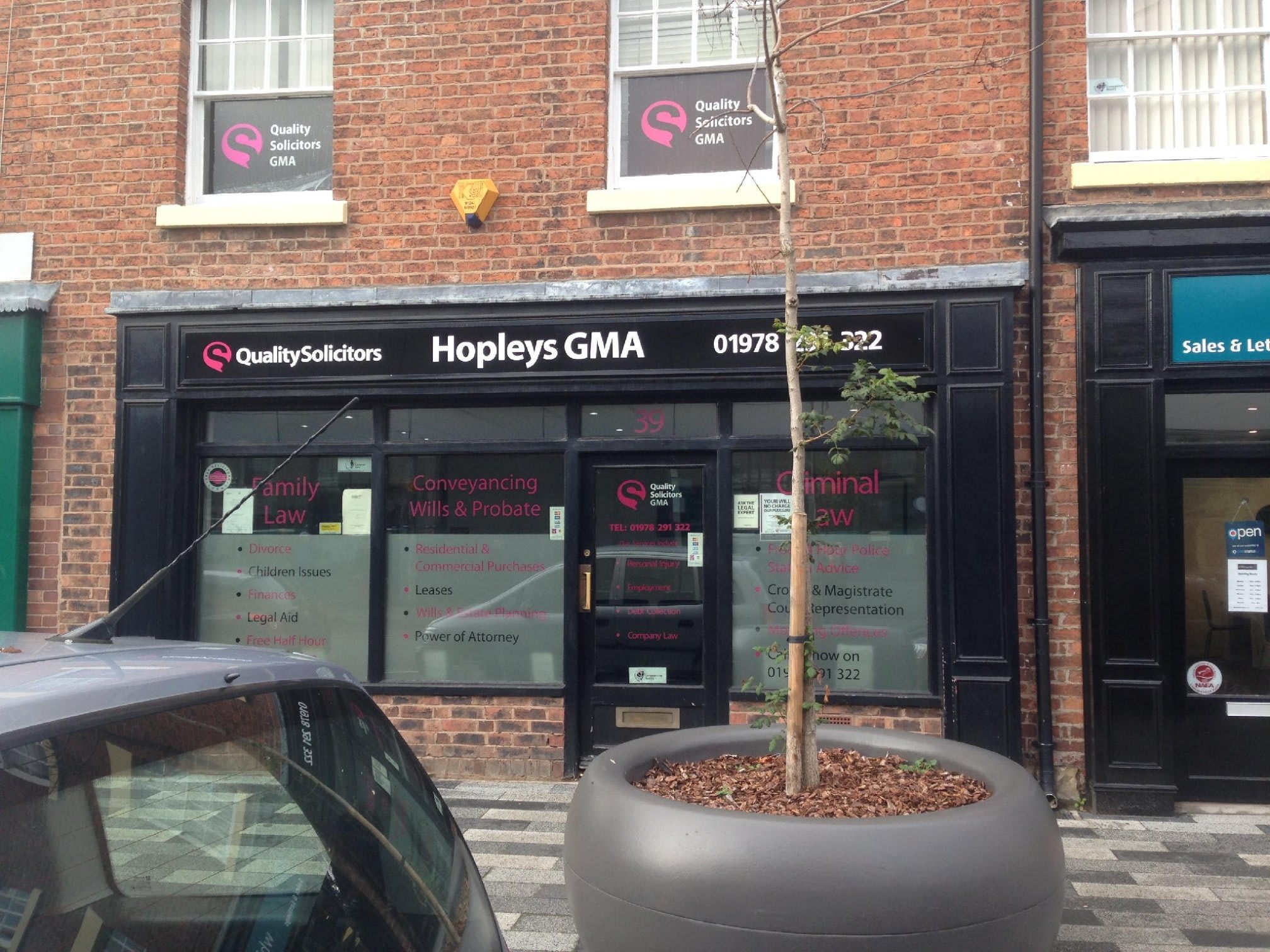 Hopleys GMA Incorporated Keene And Kelly (A QualitySolicitors Firm) | 39 King Street, Wrexham LL11 1HR | +44 1978 291322