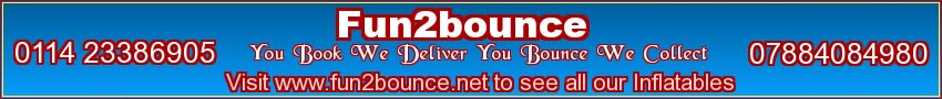 Fun2bounce Bouncy Castle Hire Sheffield | 44 Galsworthy Rd, Sheffield S5 8QZ | +44 7884 084980